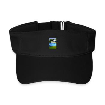 Weiße Villa mit Pool - Recyceltes Visor Cap - Schwarz - Vorne