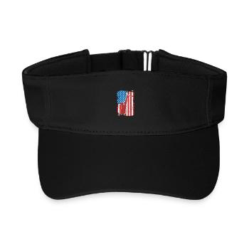 July 4, USA saxophone - Recycled Sun Visor Cap - black - Front