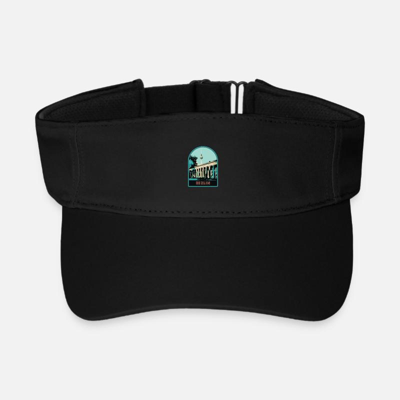 Berlin TV Tower and Brandenburg Gate - Recycled Sun Visor Cap - black