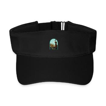Picturesque illustration of the Grand Place - Recycled Sun Visor Cap - black - Front