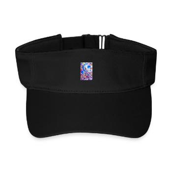 Lunar City Watercolor - Recycled Sun Visor Cap - black - Front