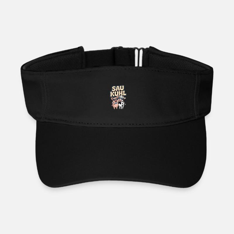 Siembra Cerdo Y Vaca Cool Con Gafas De Sol - Visera deportiva reciclada - negro