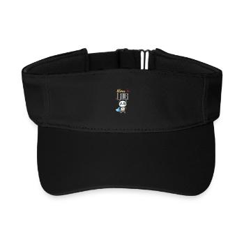 Little Brother Panda Superhero - Recycled Sun Visor Cap - black - Front