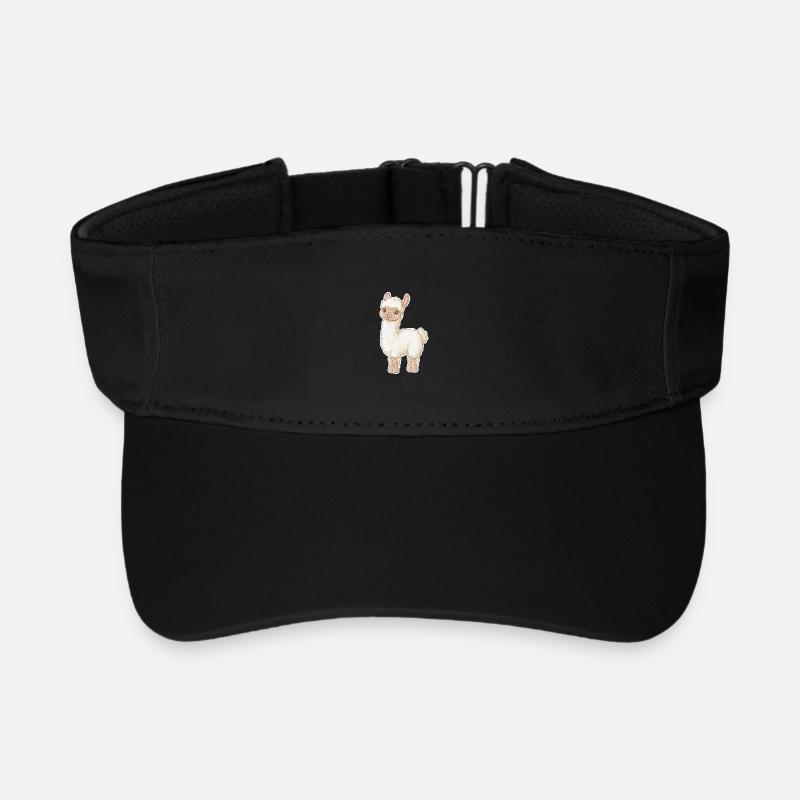 Llama Alpaca Llama Animal Gift - Recycled Sun Visor Cap - black