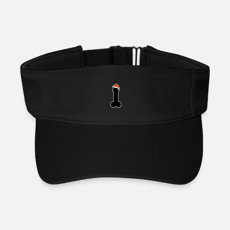 Merry Christmas with penis and Cap - Recycled Sun Visor Cap - black