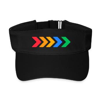 Flèches colorées - Progrès en cinq couleurs - Visière de sport recyclée - noir - Devant