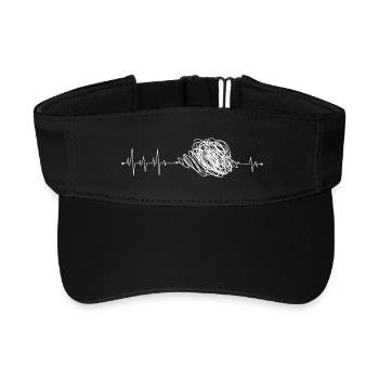 Heart Heartbeats - Recycled Sun Visor Cap - black - Front