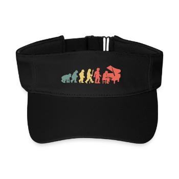 Klavierspieler Pianist Evolution - Recyceltes Visor Cap - Schwarz - Vorne