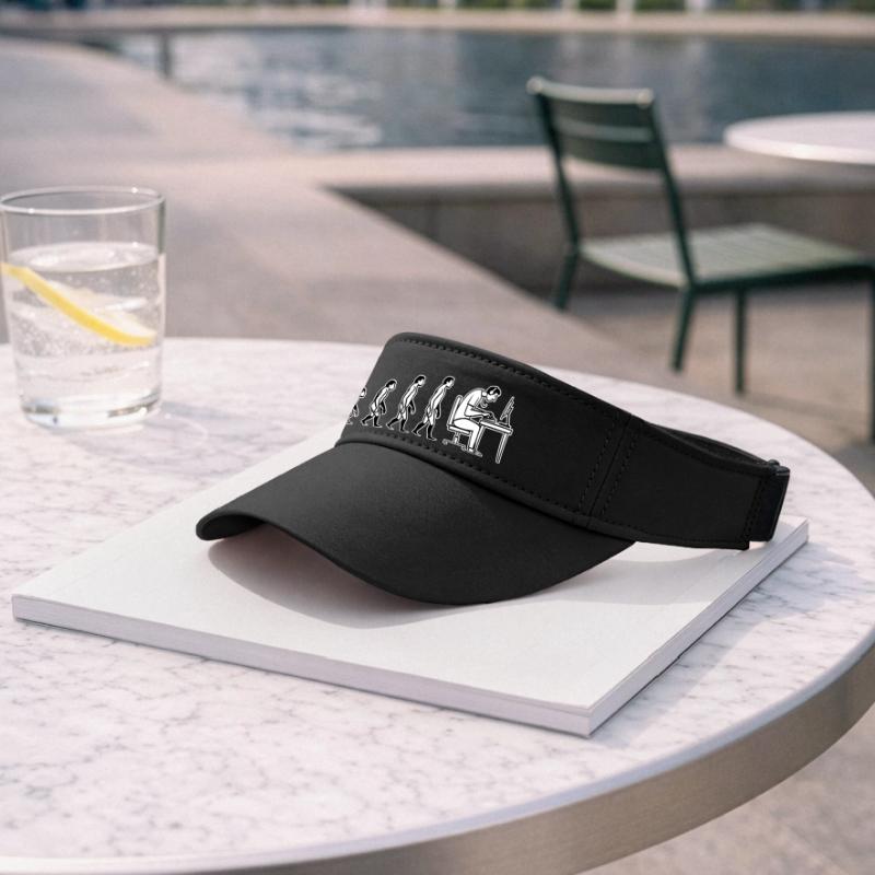 Evolution ends at the computer – Humor Design Recycled Sun Visor Cap