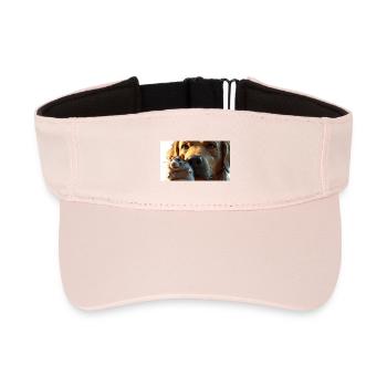 Hunde und goldiger Hamster in Nahaufnahme - Recyceltes Visor Cap - Kristallrosa - Vorne