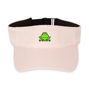 Frog Toad Smiles Funny Comic Happy Cool - Recycled Sun Visor Cap - crystal pink - Front