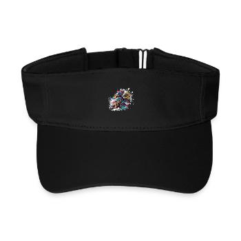 Colorful Fish Goldfish - Recycled Sun Visor Cap - black - Front