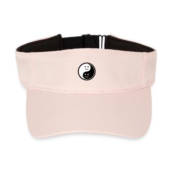 Yin Yang mit Smileys | Positive Balance Symbol - Recyceltes Visor Cap - Kristallrosa - Vorne