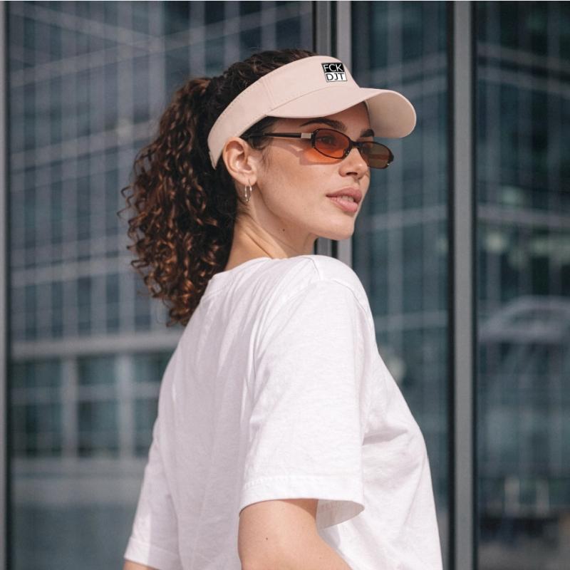 Provocative Block Typography Protest Recycled Sun Visor Cap