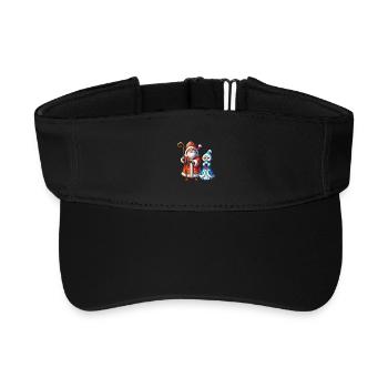 Ded Moroz Snegurochka, Russian Santa Claus - Recycled Sun Visor Cap - black - Front