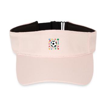 Spotty shirt Soccer Ball with Colourful Confetti - Recycled Sun Visor Cap - crystal pink - Front