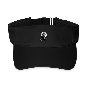 Ein Wolf vor einem blauen Mond - Recyceltes Visor Cap - Schwarz - Vorne