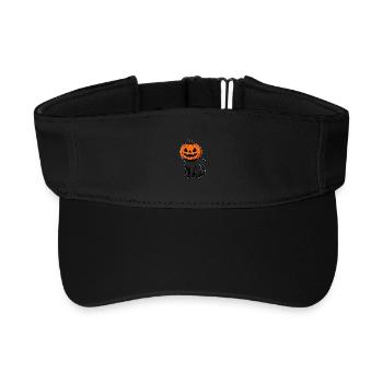 Halloween cat with pumpkin head - Recycled Sun Visor Cap - black - Front