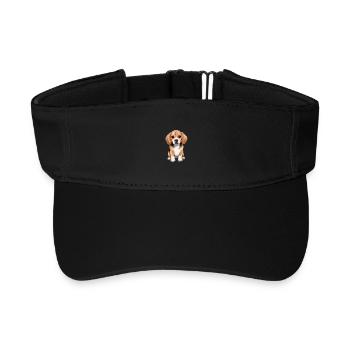 design_beagle_dog_1 - Recyceltes Visor Cap - Schwarz - Vorne