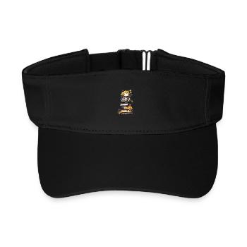 Stack of books with skull - Recycled Sun Visor Cap - black - Front