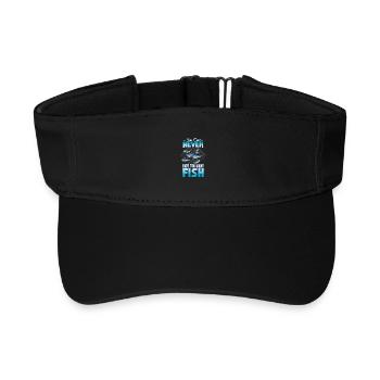 Angler Fisherman Petri Disciple Saying Fishing Funny - Recycled Sun Visor Cap - black - Front