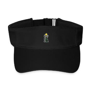 Pinguine schmücken Weihnachtsbaum - Recyceltes Visor Cap - Schwarz - Vorne