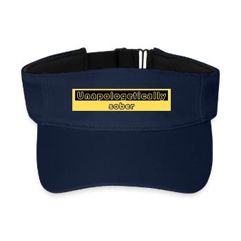 Unapologetically Sober – Recovery & Empowerment - Recycled Sun Visor Cap - navy - Front