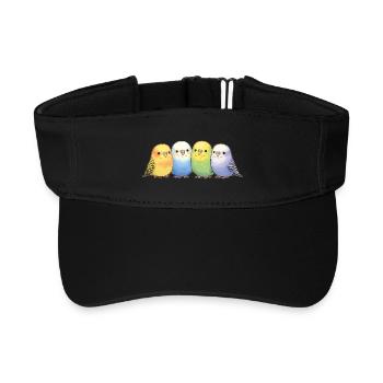 Wellensittiche Gruppe - Recyceltes Visor Cap - Schwarz - Vorne