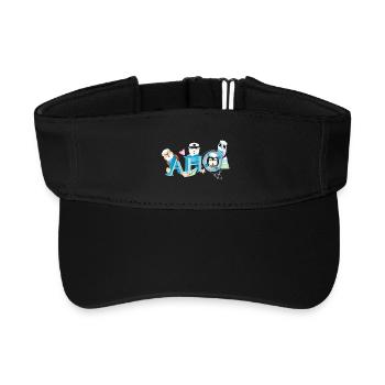 niedliche Tiere auf hoher See mit Seemannsgruß - Recyceltes Visor Cap - Schwarz - Vorne