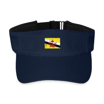 Brunei-Flaggenweinleseeffekt - Recyceltes Visor Cap - Navy - Vorne