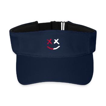 Evil Smile.y Face X-Eyes Graffiti Red White - Recycled Sun Visor Cap - navy - Front