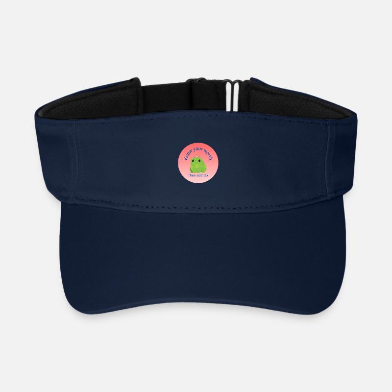 Know your worth - Recycled Sun Visor Cap - navy