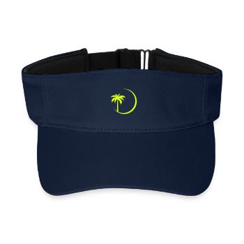 Neon palm tree in a circle - Recycled Sun Visor Cap - navy - Front