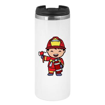 Feuerlöscher Feuerwehrmann Feuerwehr Brandschutz - Thermobecher - Weiß - Vorne