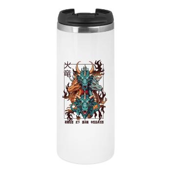 Dragons chinois - Mug isotherme - blanc - Devant