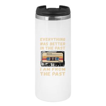 Everything was better in the old days cassette - Thermal Cup - white - Front
