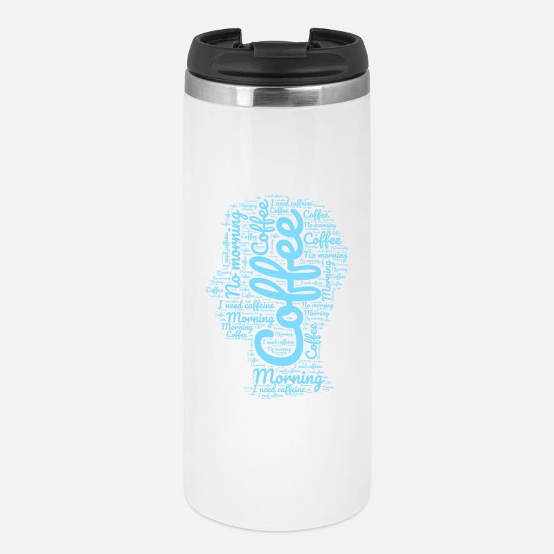 Café du matin en lettres - Mug isotherme - blanc