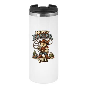 Retro Bunny Howdy Easter Rabbit Ears - Thermal Cup - white - Front