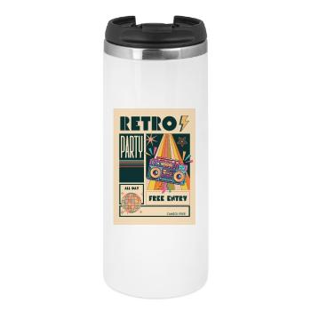 Retro Party Boombox Neon - Thermal Cup - white - Front
