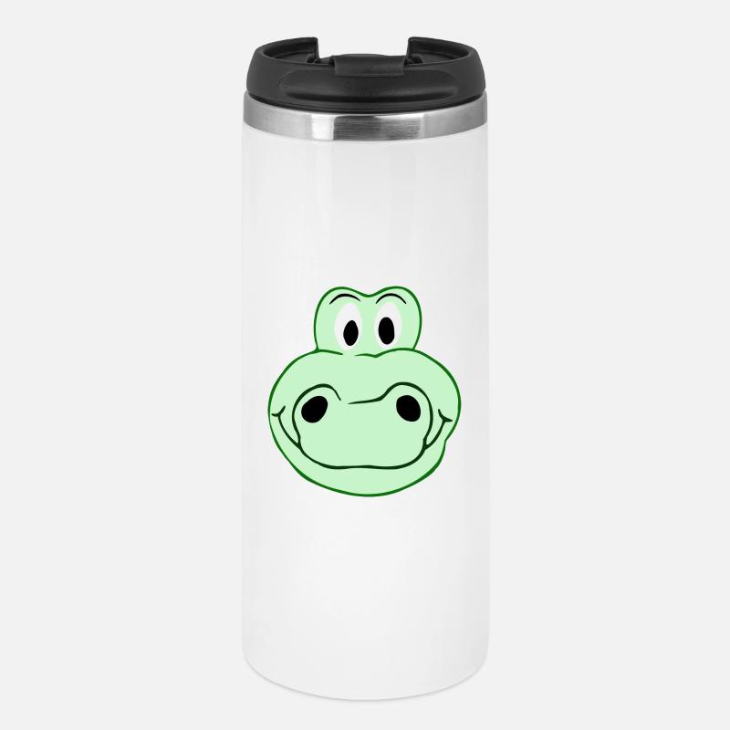 Funny crocodile - Creative illustration - Thermal Cup - white