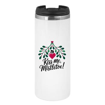 Festive Holly Heart Design - Thermal Cup - white - Front