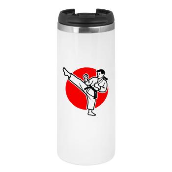 Karate Mae-Geri - Thermal Cup - white - Front