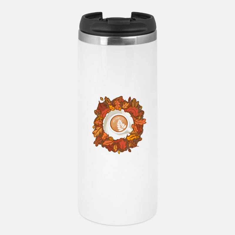 Leaves are Falling, Coffee is Calling - Thermal Cup - white