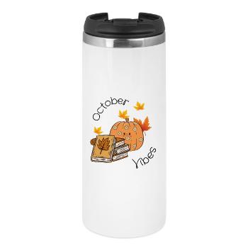 October Vibes – Autumn & Halloween Shirt - Thermal Cup - white - Front