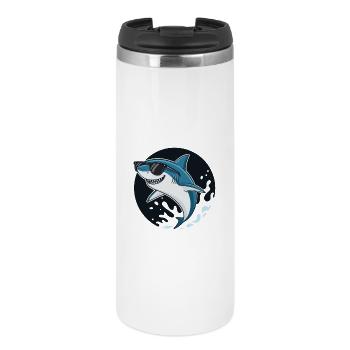 Surfer shark with dark glasses - Thermal Cup - white - Front