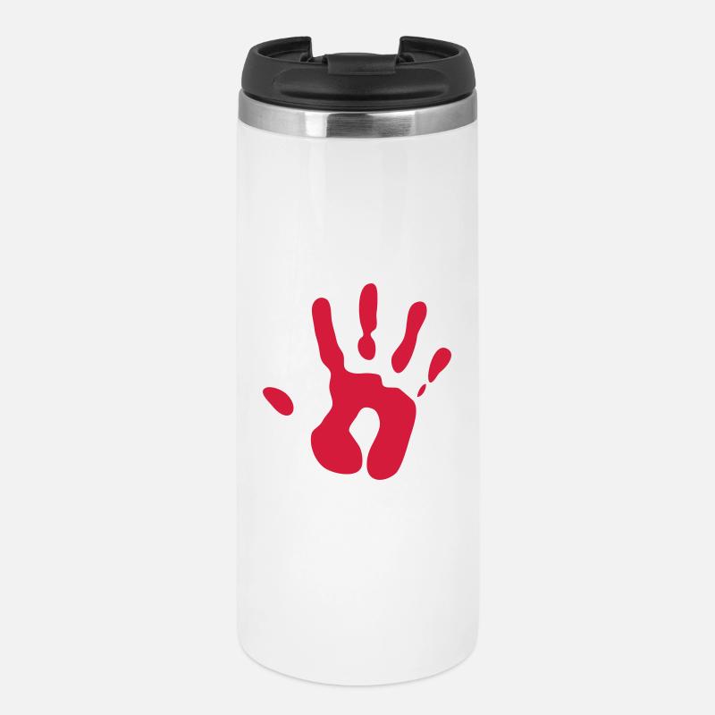Bloody Red Hand Print - Thermal Cup - white