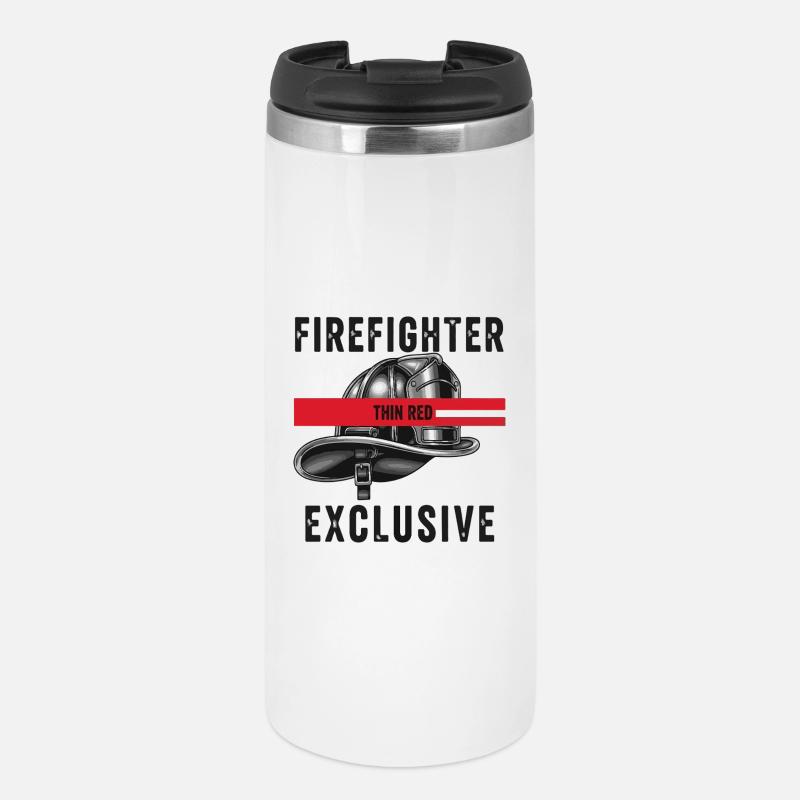 Casques de pompier rouge design graphique - Mug isotherme - blanc