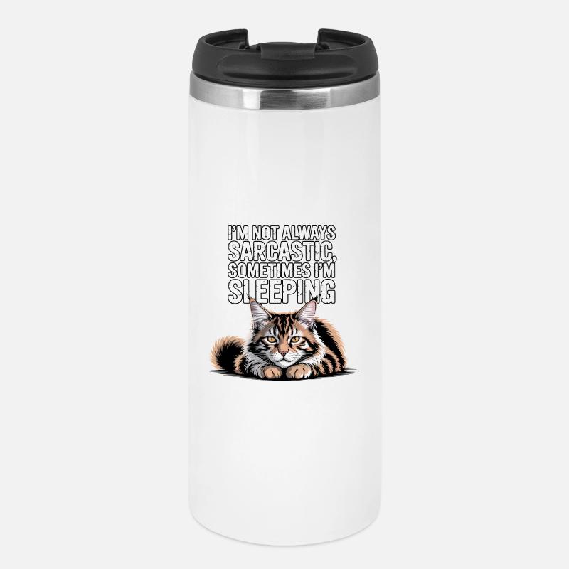 Sommeil de chat sarcastique - Mug isotherme - blanc