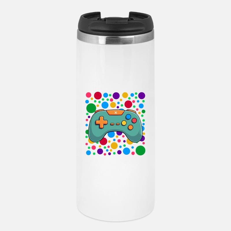 Manette de jeu colorée Spotty Dotted Gaming - Mug isotherme - blanc