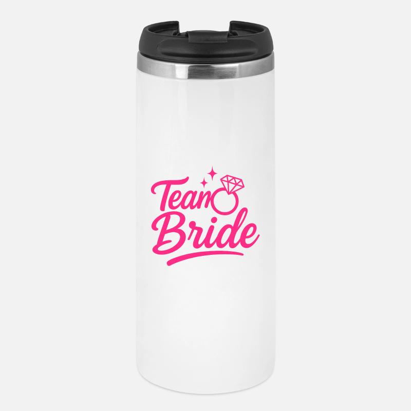 Team Bride Pink Ring Script - Thermal Cup - white